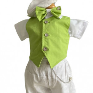 Costum de vara elegant, Dandy, verde,0-12 luni - Img 1