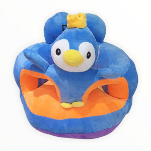 Fotoliu de plus bebe, pozitionator, cu spatar, cotiere si spatiu pentru picioare, 36*45 cm, Pinguinul Albastru