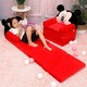 Fotoliu de plus, extensibil, cu 4 placi, Mickey, rosu