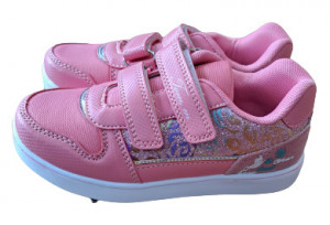 Incaltaminte sport copii, tip adidas, exterior piele ecologica, roz