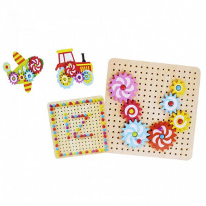 Joc din lemn Mozaic Creativ cu Roti Zimtate - Img 4