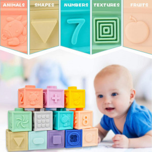 Jucarie Cuburi moi pentru bebe Squeeze Stack KAICHI - Img 2