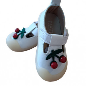 Pantofiori bebe, cu talpa de silicon si bombeu in fata, crem, Ciresica
