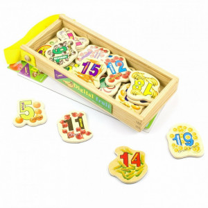 Set 23 cifre magnetice din lemn, cu ilustratii grafice - Img 2