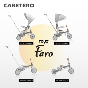 Tricicleta evolutiva Faro, 3 in 1, cu scaun si roti rotative, 18 luni-6 ani