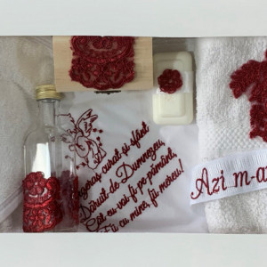 Trusou Botez cu Broderie 02, burgundy