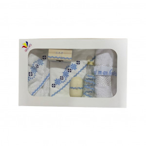 Trusou Botez cu Broderie Traditonal, bleu, en gros