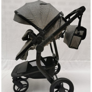 Carucior 2 in 1 Deluxe, reversibil, cu suspensii, F4 gri - Img 5