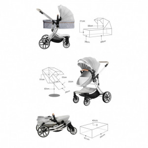 Carucior 2 in 1 Egg Shape F1, roz - Img 3