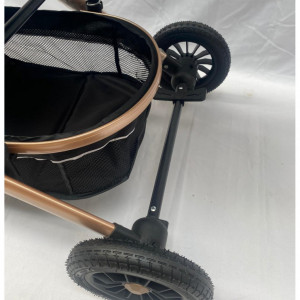 Carucior bebe, 3 in 1, landou reversibil, cadru aluminiu,  foarte usor, suspensii pe roti, T2,negru