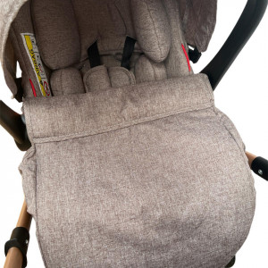Carucior bebe, 3 in 1, lansou reversibil, cadru aluminiu,  foarte usor, suspensii pe roti, T2,, crem