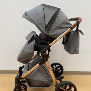 Carucior bebe  3in1, multifuntional, landou, sport si scoica,sistem de pliere rapid, finisaje deluxe, 0-36 luni T6, GRI