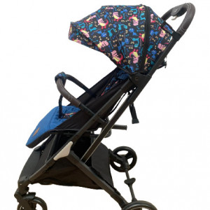 Carucior sport tip troller, pliabil, cu husa pentru picioare 608S -albastru - Img 3