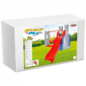 Centru de joaca Pilsan Castle Slide and Swing Set grey - Img 4