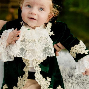 Costum de botez Fabrizzio verde regal, 5 piese, de la 2-4 luni , la 9-12 luni - Img 2