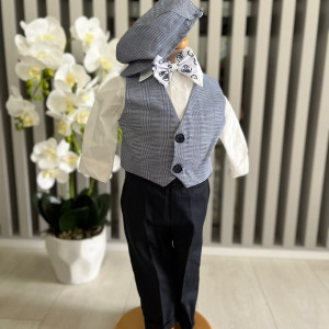 Costum de botez Grey,, sezon primavara-toamna, 0-9 luni - Img 3