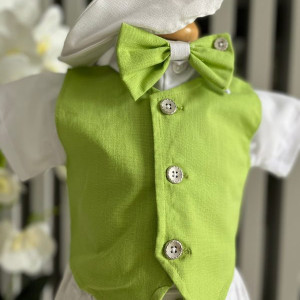 Costum de vara elegant, Dandy, verde,0-12 luni - Img 2