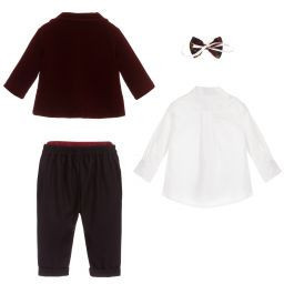 Costum pentru botez, Ralph, burgundy, 3 luni-4 ani - Img 6