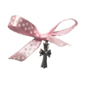 Cruciulite de botez, 20 buc, fundita roz