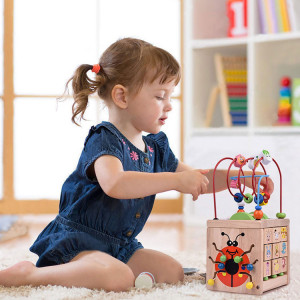 Cub din lemn 6in1 cu activitati educative Buburuza MUT - Img 2