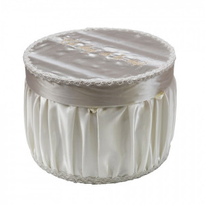 Cutie trusou pentru botez,rotunda, alba, en gros