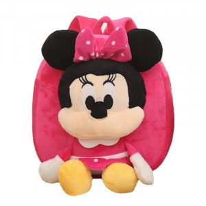Ghiozdan plus Minnie Mouse roz cu mascota baby