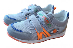 Incaltaminte sport baieti, tip adidas, exterior textil, gri