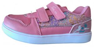 Incaltaminte sport copii, tip adidas, exterior piele ecologica, roz - Img 2