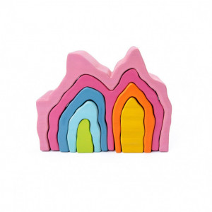 Joc lemn Montessori Curcubeu Rainbow Mountain - Img 3