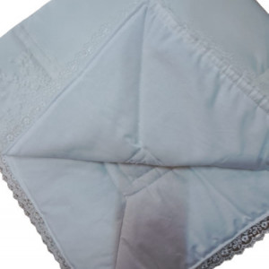 Pled Deluxe bebelusi, saten si dantela, alb, 75*75 CM
