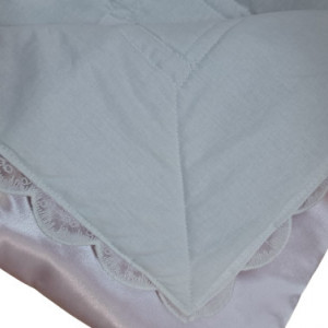 Pled Deluxe bebelusi, saten si dantela, bleu