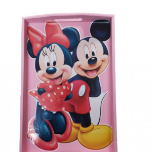 Set 5 piese tavita de mot roz, Minnie&Mickey,fundita alb/rosu - Img 2
