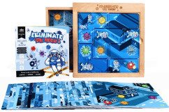 Virus, joc de strategie, cu placa de lemn, 6 piese, 30 de provocari