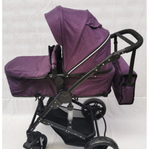 Carucior 2 in 1, reversibil, cu suspensii si geanta cadou F6 - mov - Img 2