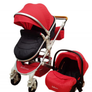 CARUCIOR 3 IN 1, CU LANDOU TRANSFORMABIL SI SCOICA, 0-36 LUNI, HUG 530W, ROSU - Img 4