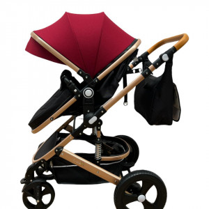 Carucior 3 in 1, maner reversibil,cadru aluminiu foarte usor, T5,rosu - Img 3