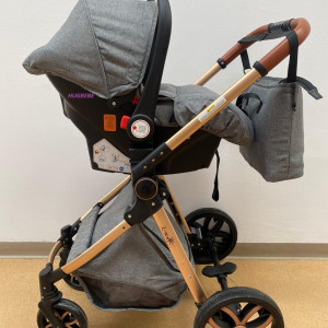 Carucior bebe  3in1, multifuntional, landou, sport si scoica,sistem de pliere rapid, finisaje deluxe, 0-36 luni T6, GRI