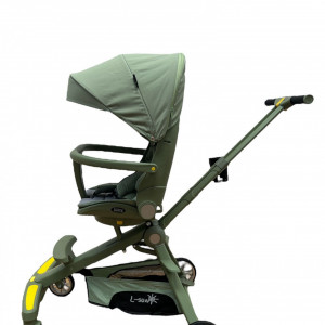 Carucior bebe sport, C2, scaun reversibil,cu pozitie de somn, cu lumini si muzica, verde - Img 4