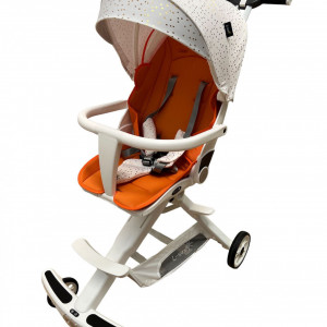 Carucior bebe sport, C2, scaun reversibil,cu pozitie de somn, cu lumini si muzica, alb - Img 6
