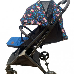 Carucior sport tip troller, pliabil, cu husa pentru picioare 608S -albastru - Img 1