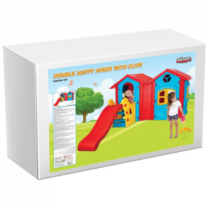 Casuta cu tobogan pentru copii Pilsan Double Happy House blue - Img 3