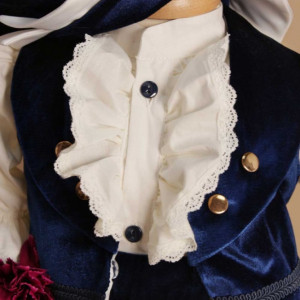 Costum Micul Marchiz – bleumarin, pantalon 3/4, 4 piese - Img 2