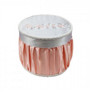 Cutie trusou pentru botez,rotunda, roz somon, en gros