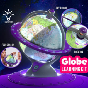 Globul Pamantesc, jucarie educativa, cu led la interior