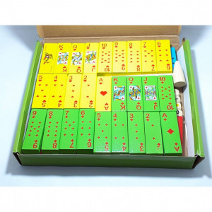 Joc Cuburi Lemn 3 in 1 Jenga, Domino si Carti de joc - Img 2