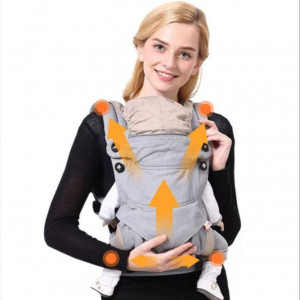 Marsupiu pentru bebelusi,4 pozitii de transport, gri, 0-20 kg - Img 1