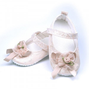 Pantofiori eleganti , pentru botez, fete, roz pal - Img 2