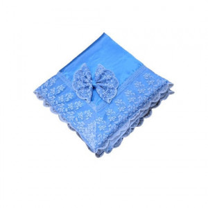 Pled Deluxe bebelusi, saten si dantela, bleu