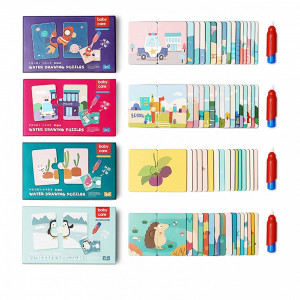 Puzzle baby care, de colorat cu apa, 16 piese, cu 4  tematici