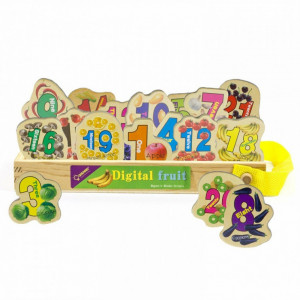 Set 23 cifre magnetice din lemn, cu ilustratii grafice - Img 1